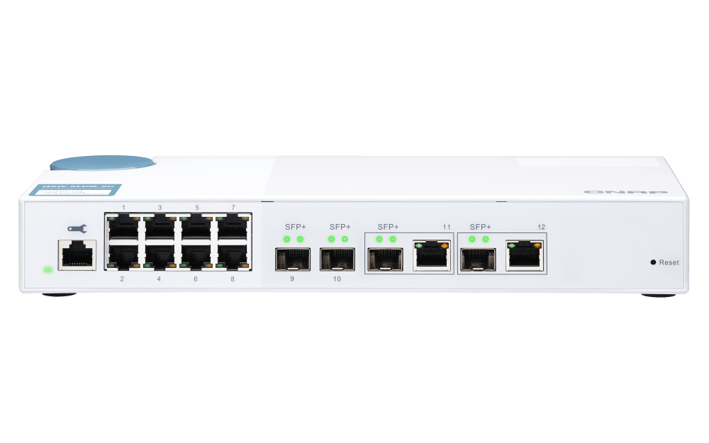 (NEW VENDOR) QNAP QSW-M408-2C 4 Ports 10GbE + 8 Ports 1GbE Layer 2 Managed Switch Switching Capacity: 96Gbps | Management Type: Web Managed - C2 Computer