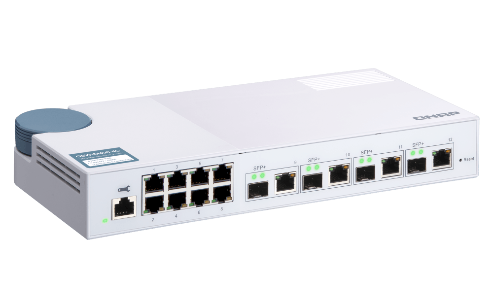 (NEW VENDOR) QNAP QSW-M408-4C 4 Ports 10GbE + 8 Ports 1GbE Layer 2 Managed Switch Switching Capacity: 96Gbps | Management Type: Web Managed - C2 Computer