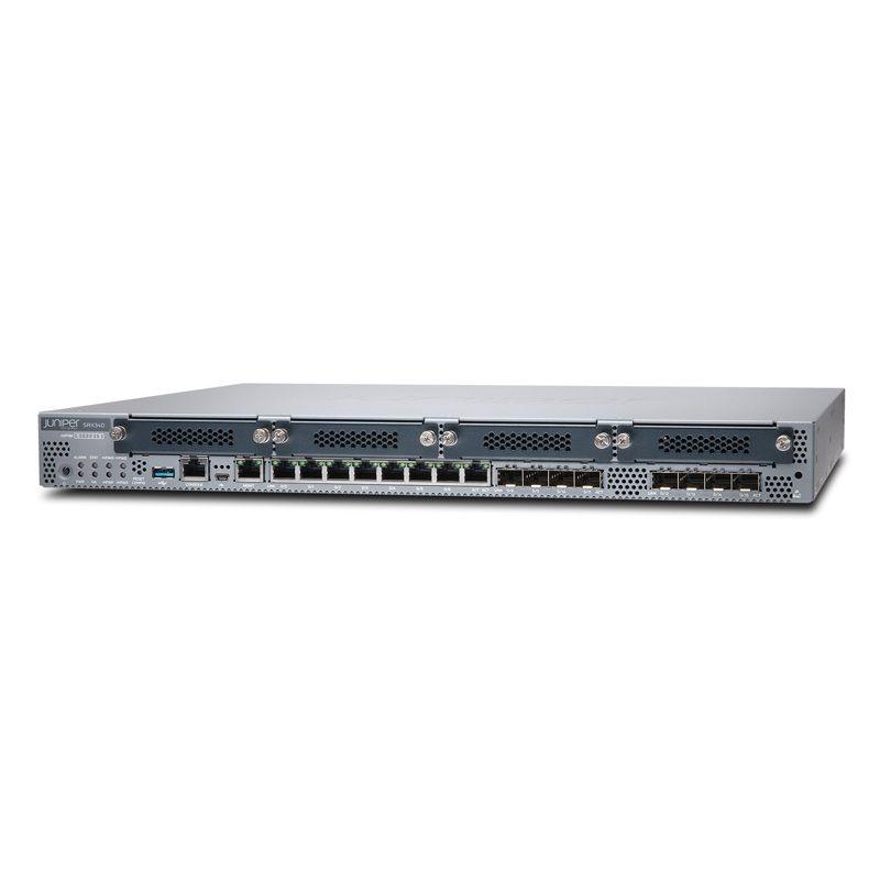 (NEW VENDOR) JUNIPER NETWORKS SRX340-SYS-JB SRX340 Services Gateway includes hardware (16GE, 4x MPIM slots, 4G RAM, 8G Flash, power supply, cable and RMK) and Junos Software Base (Firewall, NAT, IPSec, Routing, MPLS and Switching).