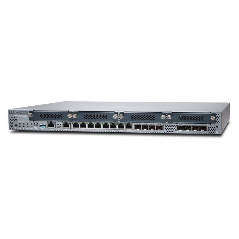 (NEW VENDOR) JUNIPER NETWORKS SRX345-SYS-JB SRX345 Services Gateway includes hardware (16GE, 4x MPIM slots, 4G RAM, 8G Flash, dual AC power supply, cable and RMK) and Junos Software Base (Firewall, NAT, IPSec, Routing, MPLS and Switching).