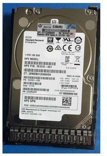 (NEW PARALLEL) HPE 781515-001 1.8TB 2.5 INCH SAS-12GBPS 12GBPS 10000RPM 硬碟 - C2 Computer