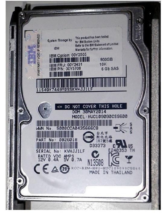 (NEW PARALLEL) IBM 00Y2431 900GB 10000RPM SAS 6GBPS 2.5INCH HOT SWAP HARD DRIVE WITH TRAY FOR IBM STORAGE SYSTEM V3700 - C2 Computer