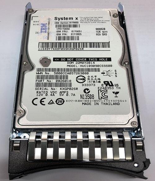 (NEW PARALLEL) IBM 81Y9651 900GB SAS 6GBPS 10000RPM 2.5INCH SFF HOT SWAP HARD DRIVE WITH TRAY - C2 Computer