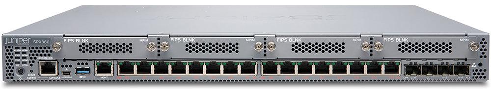 (NEW VENDOR) JUNIPER NETWORKS SRX380-P-SYS-JB-AC SRX380 Services Gateway includes hardware (16GE POE+, 4x10GE SFP+, 4x MPIM slots, 4G RAM, 100GB SSD...) and Junos Software Base (Firewall, NAT...)